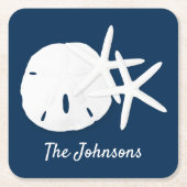 Aangepast voor marineblauw strand kartonnen onderzetters (Voorkant)