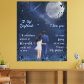 Aangepast voor mijn jongenVriend Blanket Canvas Afdruk (Insitu (Woonkamer))