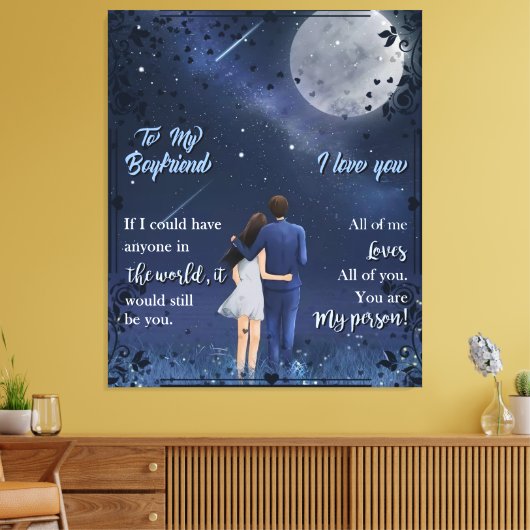 Aangepast voor mijn jongenVriend Blanket Canvas Afdruk (Insitu (Woonkamer))