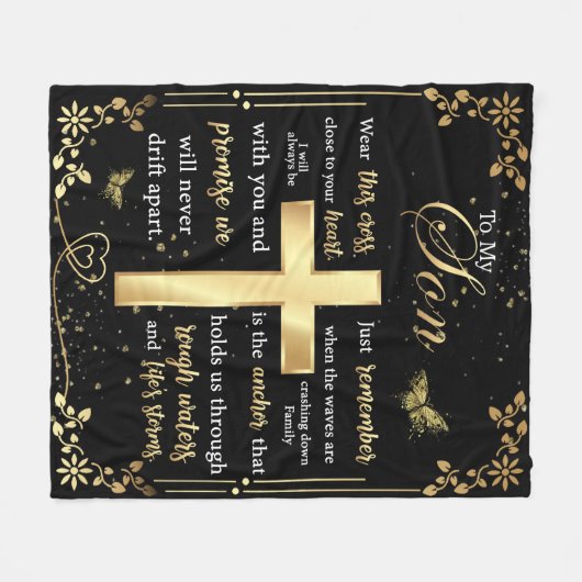 Aangepast voor mijn zoon bank fleece deken (Voorkant (Horizontaal))