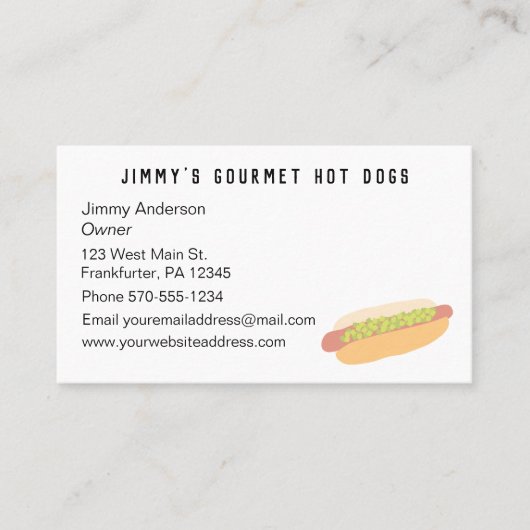 Aangepast voor moderne en eenvoudige hotdog visitekaartje (Voorkant)