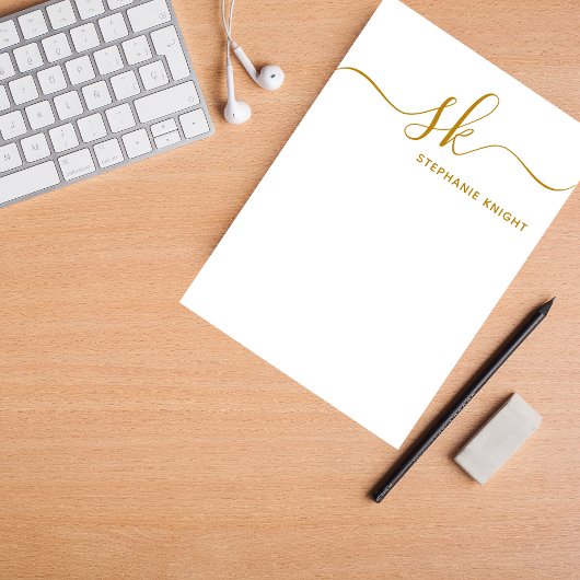 Aangepast voor moderne monogram Gold Script-kallig Post-it® Notes