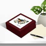 Aangepast voor Natuur overloopvak Cadeaudoosje<br><div class="desc">Amerikaanse Robin-vogel en hondenhoutbloemen gepersonaliseerd met jouw naam. Pas deze doos van de trinket met een paar klikken van de muis of de contactontwerper in ArtByLiz@gmx.com aan en het zal voor u zonder extra last worden aangepast</div>
