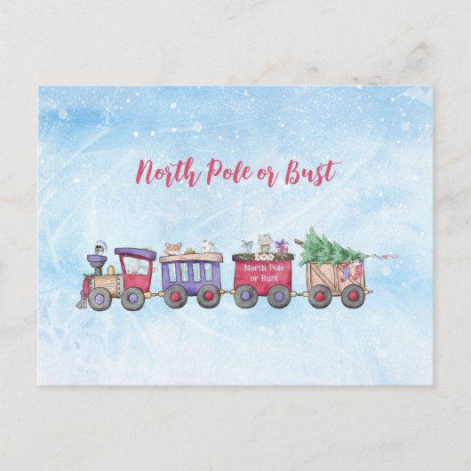 Aangepast voor Noordpool- of kerstlocomotief Briefkaart (Voorkant)