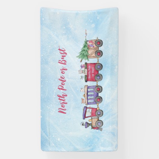 Aangepast voor Noordpool- of kerstlocomotief Spandoek (Verticaal)