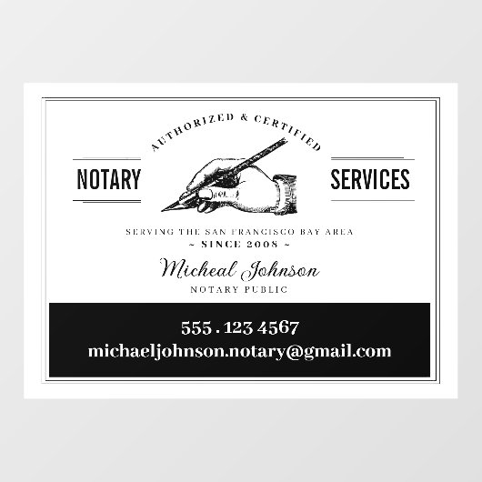 Aangepast voor Notarisservices Professional White  Raamsticker (Vel)
