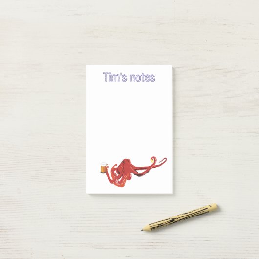 Aangepast voor octopus Beer Post-it® Notes (Op bureau)