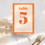 Aangepast voor Oranje lichtgewicht retro Kaart<br><div class="desc">Aangepast tabelnummer voor Bright modern Oranje Retro Geometric</div>