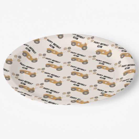 Aangepast voor  rackauto op thuisdag papieren bordje (Gekanteld)