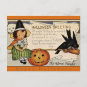 Aangepast voor  Retro Happy Halloween-groet Feestdagenkaart (Voorkant)