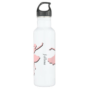 Aangepast voor roze ballet-dansen waterfles