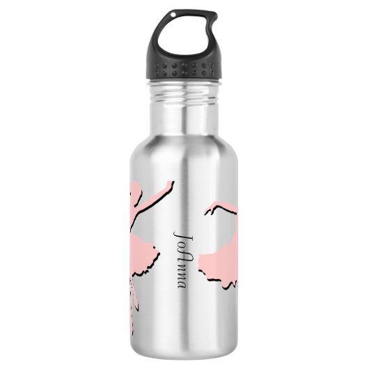 Aangepast voor roze ballet-dansen waterfles (Voorkant)