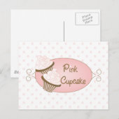 Aangepast voor roze cupcake briefkaart (Voorkant / Achterkant)