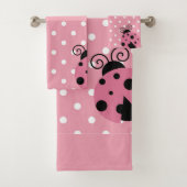 Aangepast voor Roze Ladybug Bad Handdoek (Insitu)