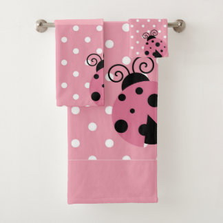 Aangepast voor Roze Ladybug Bad Handdoek