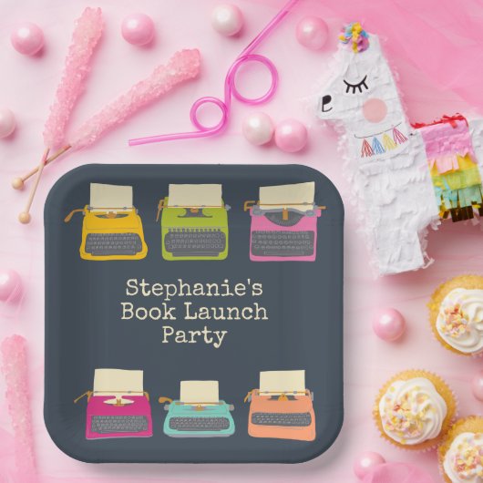 Aangepast voor  schrijfmachines Boek starten Papieren Bordje (Feest)