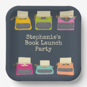 Aangepast voor schrijfmachines Boek starten Papieren Bordje (Voorkant)