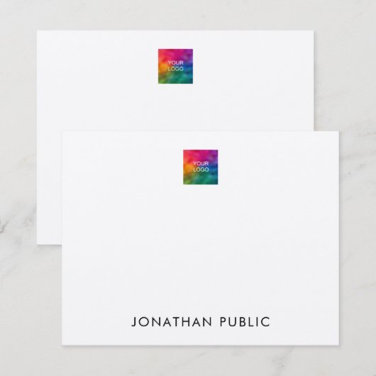 Aangepast voor uw eigen Logo in Kraft Paper Notitiekaartje (Voorkant / Achterkant)