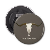 Aangepast voor western Longhorn Button Flesopener (Voorkant)