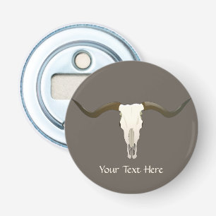 Aangepast voor western Longhorn Button Flesopener