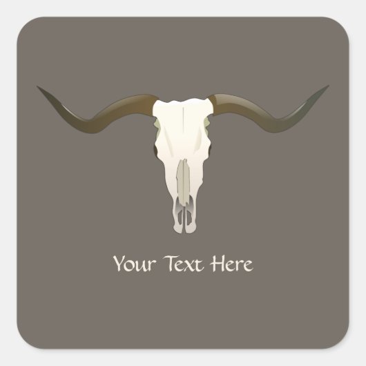 Aangepast voor western Longhorn Vierkante Sticker (Voorkant)