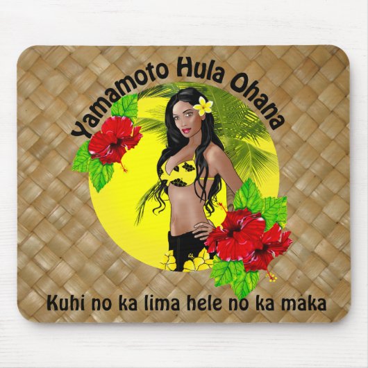 Aangepast voor Yamamoto Hula Ohana Lauhala Mousepa Muismat (Voorkant)