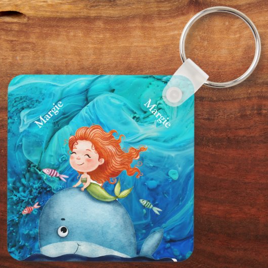 Aangepast voor zeebaars en walvis sleutelhanger (Achterkant)