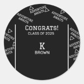 Aangepast voor zwart en wit ronde sticker (Voorkant)