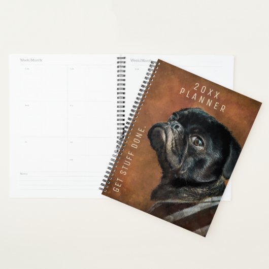 Aangepast voor zwarte pug planner (Display)