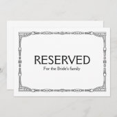 Aangepast 'voorbehouden' Art Deco Style Weddenscha (Voorkant / Achterkant)