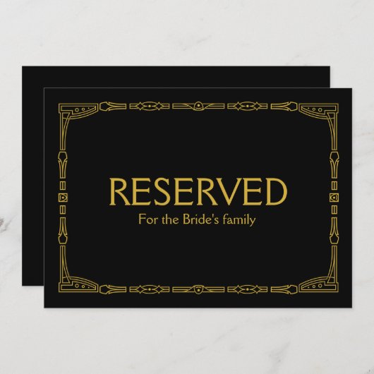 Aangepast 'voorbehouden' gouden kleurendriebord (Voorkant / Achterkant)