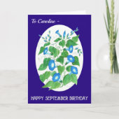 Aangepast voorblauw bliksem september verjaardag kaart (Voorkant)