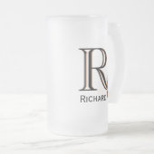Aangepast voornaam monogram Bericht Matglas Bierpul (Voorkant rechts)