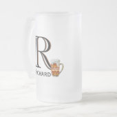 Aangepast voornaam monogram Bericht Matglas Bierpul (Voorkant links)