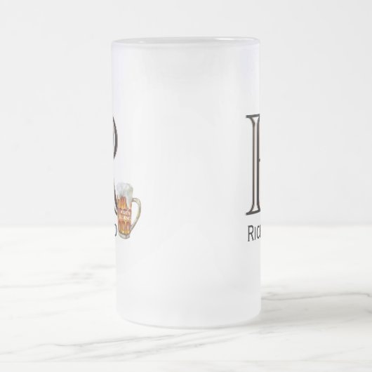 Aangepast voornaam monogram Bericht Matglas Bierpul (Center)