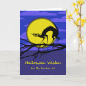 Aangepast voorste halloween voor broer, katje op f kaart (Gele Bloem)