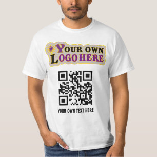 Aangepast voorste QR-code Rug logo T-shirt