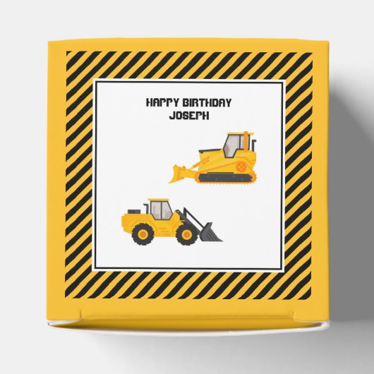 Aangepast vrachtwagenpark Gold en zwart Bedankdoosjes (Bovenkant)