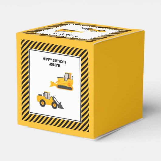 Aangepast vrachtwagenpark Gold en zwart Bedankdoosjes (Achterkant)