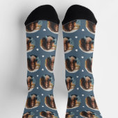 Aangepast Vriendin Foto Slate Blue Love Sokken (Top)