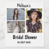 Aangepast Vrijgezellenfeest 3 Fotocollage Wijn Etiket (Enkel label)