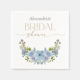 Aangepast Vrijgezellenfeest Blauw Bloemen Boeket Servet