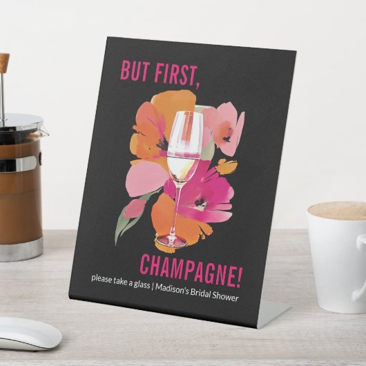 Aangepast Vrijgezellenfeest Champagne teken Reclamebord Met Voetstuk (Insitu)