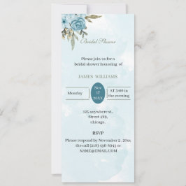 Aangepast Vrijgezellenfeest Elegant blauw Bloemen Kaart