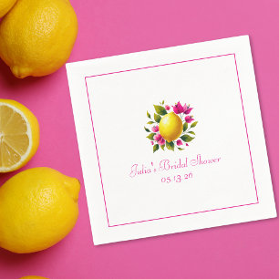 Aangepast Vrijgezellenfeest Elegante Lemon Roze Bl Servet