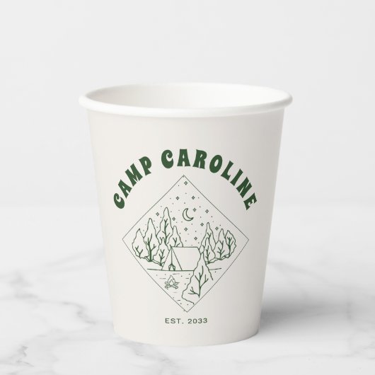 Aangepast vrijgezellenfeest kamp papieren bekers (Voorkant)