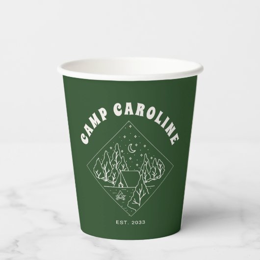 Aangepast vrijgezellenfeest kamp papieren bekers (Achterkant)