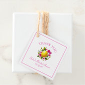 Aangepast Vrijgezellenfeest Lemon Pink Floral Dank Bedankjes Labels (In situ)