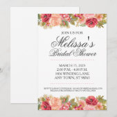 Aangepast Vrijgezellenfeest nodigt, Roze en Gold R Kaart (Voorkant / Achterkant)