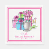 Aangepast Vrijgezellenfeest Roze Groene Cadeaus Ch Servet (Voorkant)